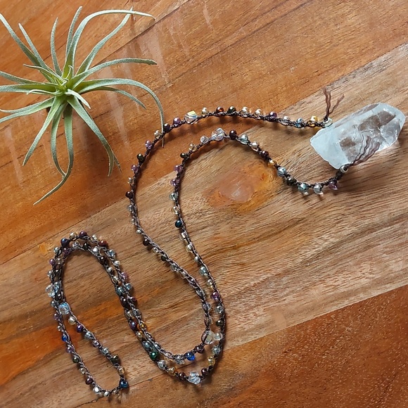 Natural Quartz Crystal Necklace,  Artisan Jewelry by Rust Belt Raised, Quartz - Picture 2 of 14